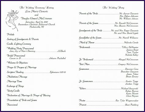 episcopal wedding program template
