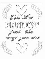 Coloring Pages Way Perfect Just Self Yourself Affirmation sketch template