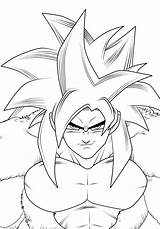 Goku Ssj4 Ball Dragon Coloring Pages Easy Drawing Super Drawings Anime Color Lineart Step Para Desenho Imran Ryo Dbz Do sketch template