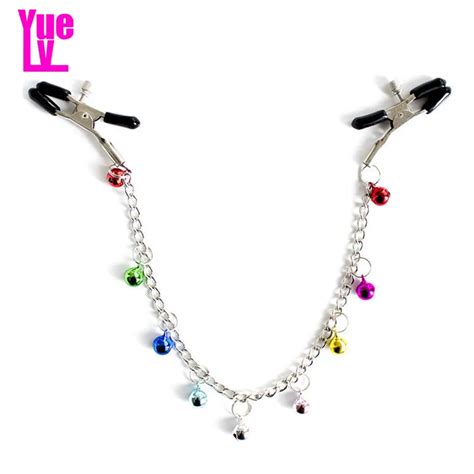 Yuelv Metal Nipple Clamps With Long Chain And Bells Breast Stimulate