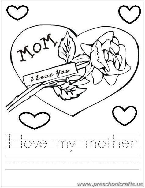 mother day worksheets  kindergarten  printable mother  day