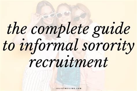 The Complete Guide To Informal Sorority Recruitment College Girl Smarts