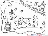 Good Night Coloring Pages Moon Candle Kids Fox Cards Sheet Title Sheets Coloringpagesfree sketch template