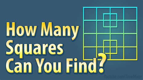 How Many Squares Can You Find Brain Training Puzzle Youtube
