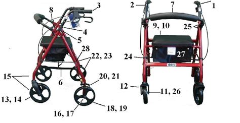 drive rollator replacement parts  model rtl home health superstore
