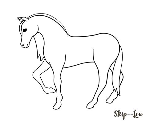 draw  horse step  step  printable guide easy horse