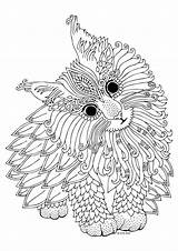 Coloring Pages Printable Watercolor Mandala Gel Pen Adult Chat Animal Cat Dessin Book Colouring Coloriage Color Adults Kočka Kids Sheets sketch template