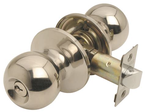 excel bala ball shaped entrance lock door knob set polished stainless steel  direct door