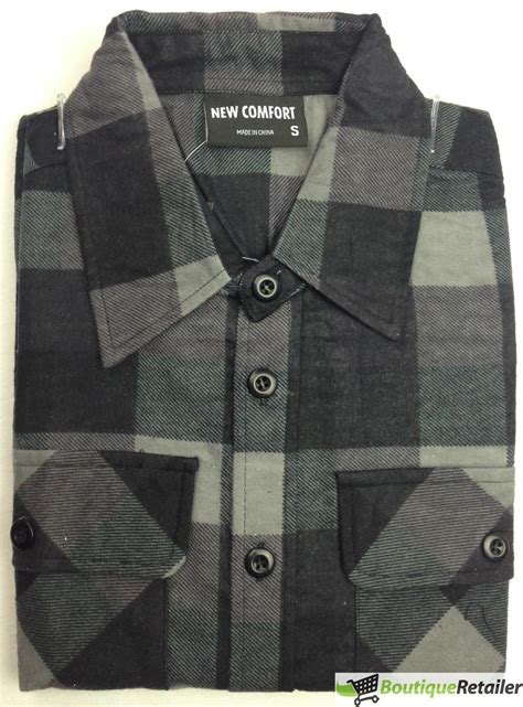 flannelette shirt  cotton mens flannel vintage long sleeve classic