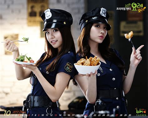 pop group girl s day in police costume for bhc korean