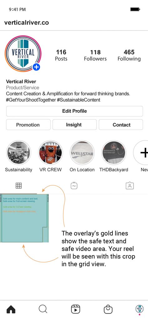 instagram reels title safe graphic overlay vertical river