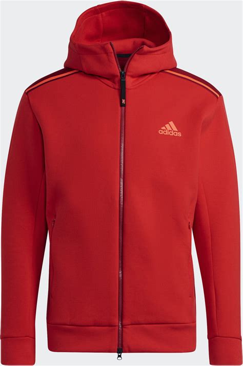 buy adidas man sportswear zne hoodie vivid red    today  deals