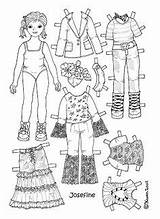 Anziehpuppen Josefine Puppen Doll Anziehsachen Basteln Kindern Kreativ Spielzeug Kinderspielzeug Karenspaperdolls Colouring sketch template