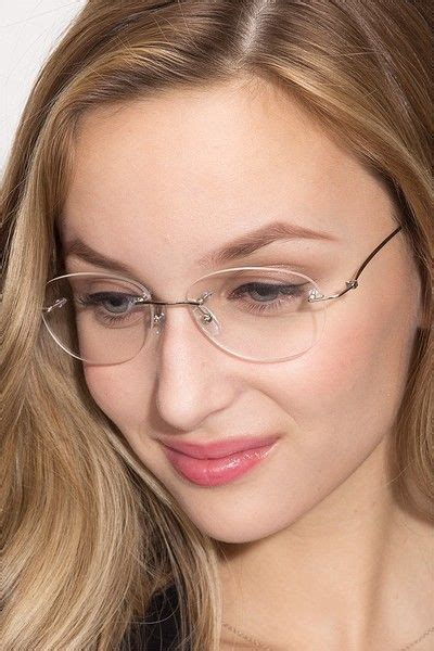 Market Oval Silver Rimless Eyeglasses Eyebuydirect Glasses For Oval