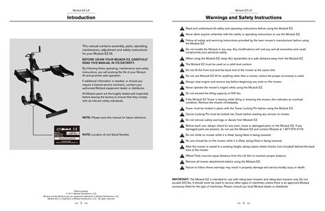 introduction warnings  safety instructions mojack ez user manual page