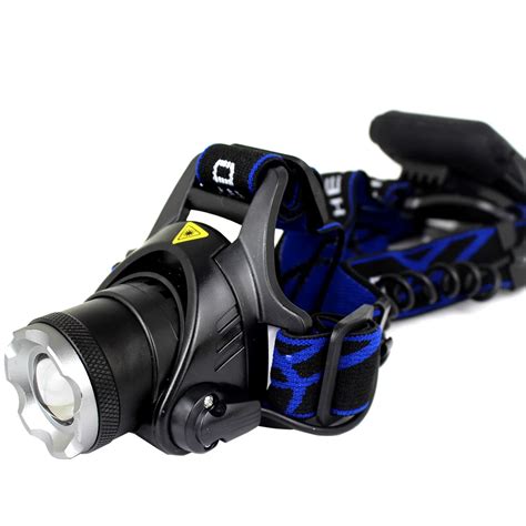 black pc lm  led headlamp zoomable headlight waterproof head torch flashlight fishing