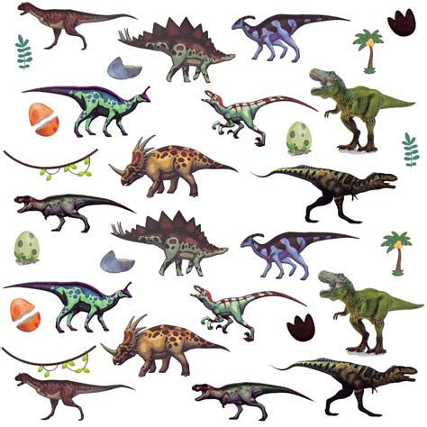 oblique unique kinder dino sticker set  stk farbenfrohe dinosaurier