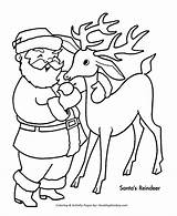 Reindeer Coloring Pages Santa Christmas Claus Drawing Xmas Template Printable Color Kids Print Colouring His Line Sheets Santas Drawings Holiday sketch template