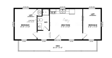 14x40 Floor Plan 21 Luxury 12x32 Lofted Barn Cabin Floor