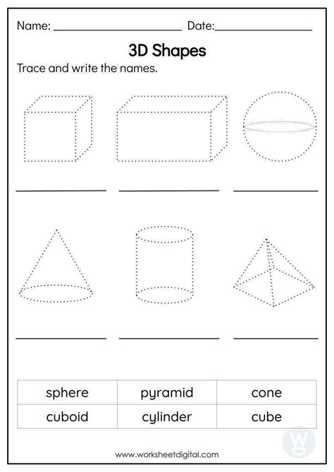 shapes worksheet digital