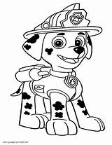 Patrol Paw Marshall Coloring Pages Printable Kids Print Puppy Drawing Book Coloriage Cartoon Sheets Characters Patrouille Skye Da Dessin Ca sketch template
