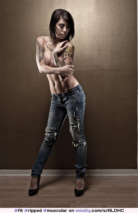 fit ripped muscular jeans topless toplessjeans ink