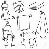 Towel Drawing Hand Vector Set Getdrawings Royalty Stock sketch template