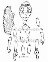 Ballet Dance Coloring Paper Pages Jointed Girl Dolls sketch template
