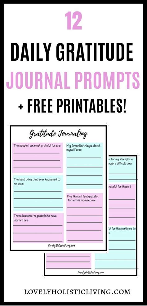 gratitude printables   daily gratitude journal prompts find