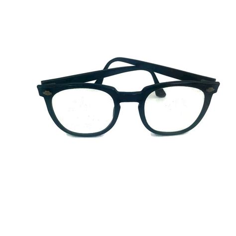 vintage 1960s titmus men s horn rimmed black plastic safety eyeglasses