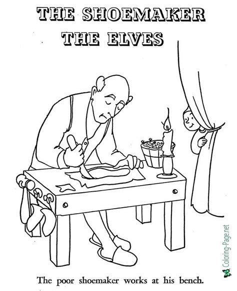 shoemaker  elves coloring page  fairy tale