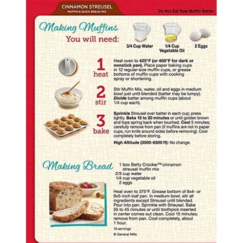 betty crocker muffin mix cinnamon streusel 13 9 oz 2
