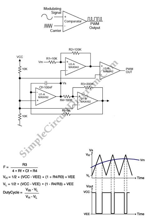 pwm modulator  op amp simple circuit diagram