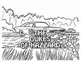 Dukes Coloring Hazzard Hazard Cooter sketch template