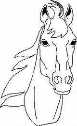 Coloring Cheval Tete Horses Stencil Nouveau sketch template