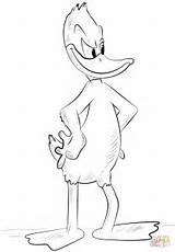 Duck Daffy Coloring Pages Printable Looney Tunes Drawing Paper Categories sketch template