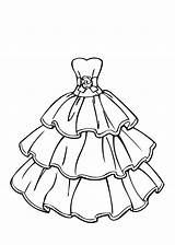 Coloring Wedding Pages Dress Kids sketch template