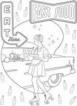 Coloring Pages Doverpublications Dover Publications Diner Welcome sketch template