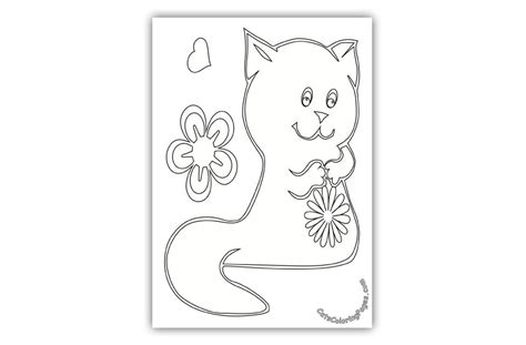 kitten  flower coloring page cat coloring page flower coloring