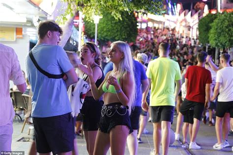Boozed Up British Revellers Take To Magaluf S Main Strip As They Party