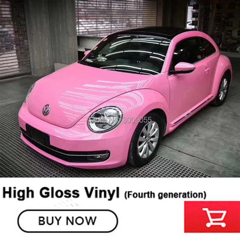newest crystal glossy vinyl wrap light pink car stickers   car