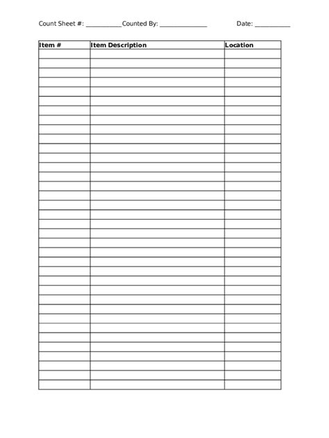 inventory spreadsheet template fill  printable fillable