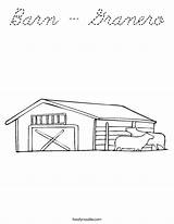 Coloring Barn Granero Cursive Built California Usa sketch template