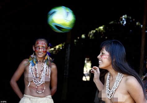 amazonian tatuyo tribe shows off its soccer skills during