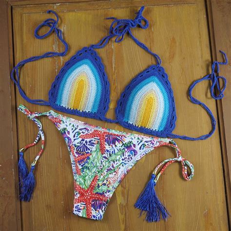 sexy handmade crochet bikini set women swimsuit brazilian bikinis