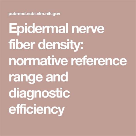 epidermal nerve fiber density normative reference range and diagnostic