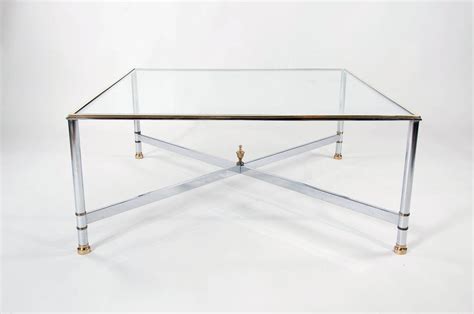 1970s Large Square Glass Coffee Table At 1stdibs