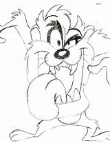 Looney Tunes Tasmanian sketch template