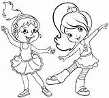 Dance Coloring Cartoon Pages Kids sketch template