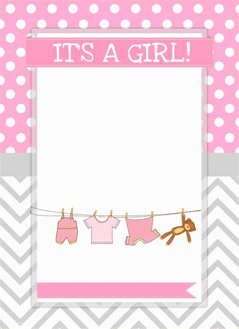 baby announcement cards  template  baby girl shower